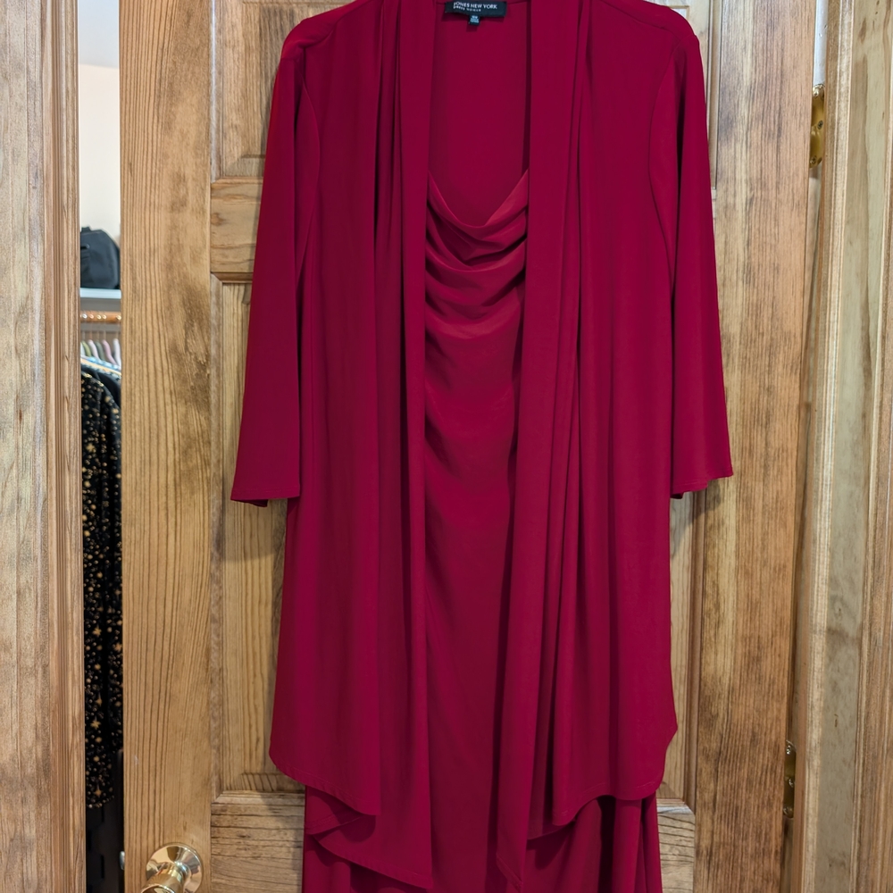 Jones New York Red Draped Dress